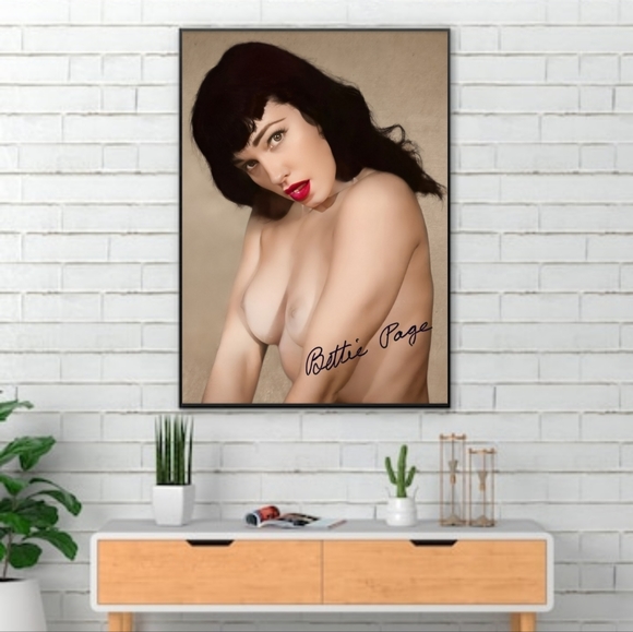 Betty Page Color Art Wall decor framed 8x10 - Picture 1 of 1